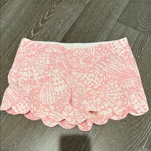 Lilly Pulitzer Coral and White High Waist Shorts